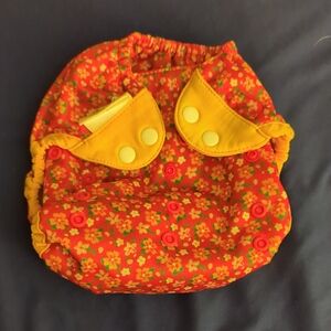 Floral Red and Yellow Kids Diaper Cover